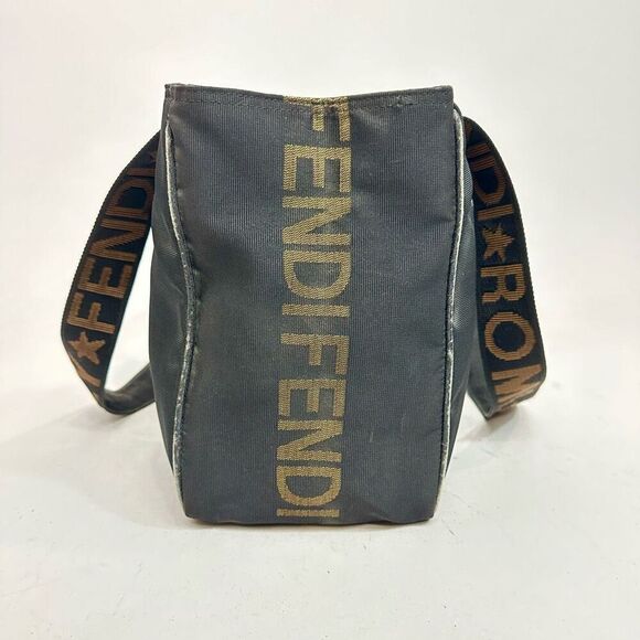 Vintage Fendi Roma Star Black Canvas Tote - Picture 3 of 16